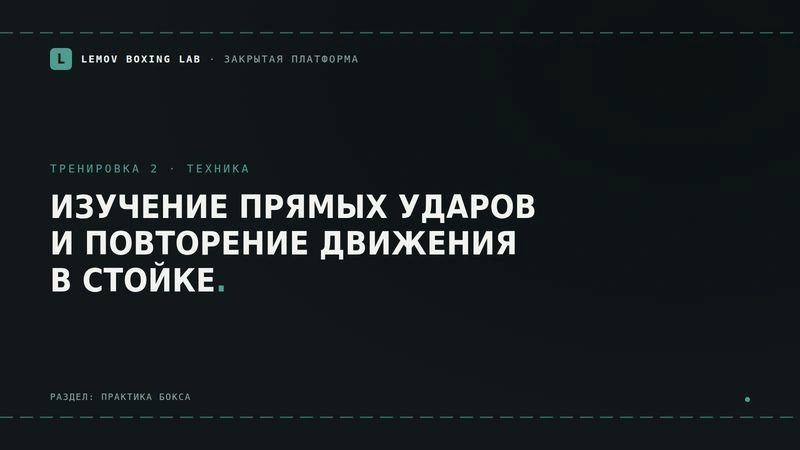 Урок 2. Изучение прямых ударов на месте и в движении