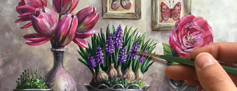"Цветочная коллекция" ?АКРИЛ! ?СПЕЦИАЛЬНЫЙ Мастер-класс в реальном времени, 4 часа