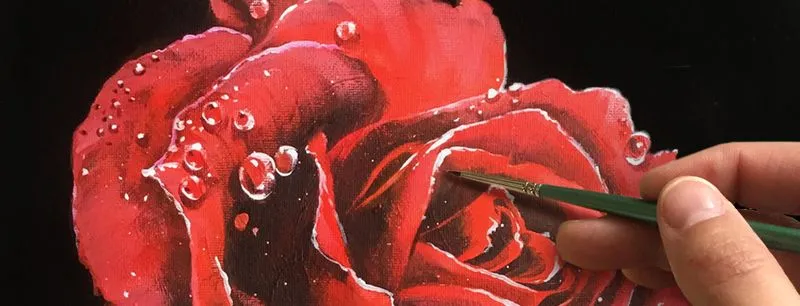 «Капли на алой розе» ?АКРИЛ! ?СПЕЦИАЛЬНЫЙ Мастер-класс в реальном времени, 2 часа 23 минуты