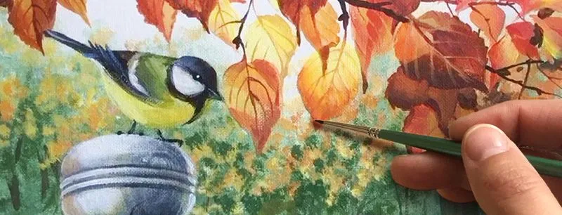«Птицы. Синицы на заборе». ?АКРИЛ! ?СПЕЦИАЛЬНЫЙ Мастер-класс 2 Часть! В реальном времени,2 часа 2 минуты