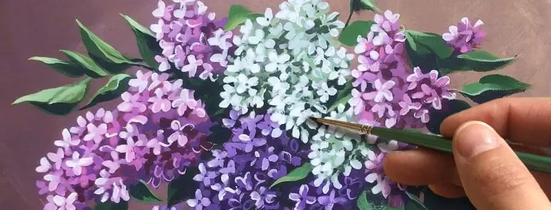 «Сирень. Летний Букет цветов» ?АКРИЛ! Мастер-класс в реальном времени, 2 часа