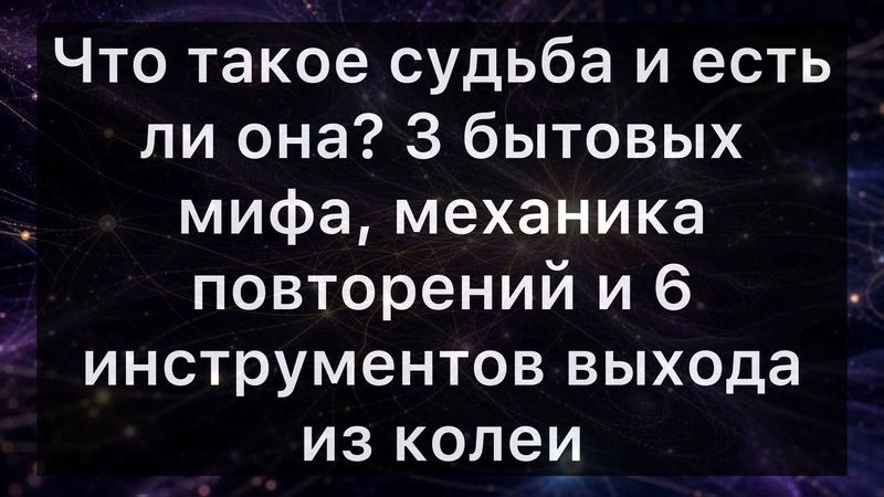 Что такое судьба и есть ли она? 3 бытовых мифа, механика повторений и 6 инструментов выхода из колеи