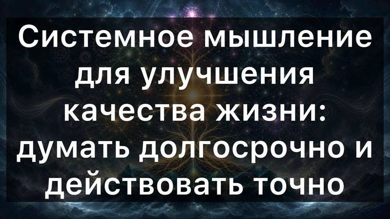 Системное мышление для улучшения качества жизни: думать долгосрочно и действовать точно