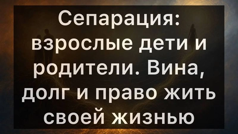 Сепарация: взрослые дети и родители. Вина, долг и право жить своей жизнью — детям и родителям