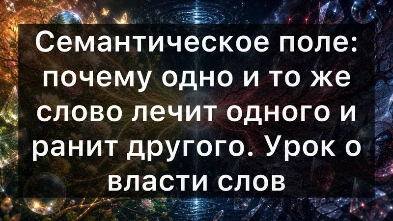 Семантическое поле: почему одно и то же слово лечит одного и ранит другого. Урок о власти слов