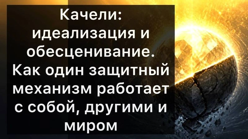 Качели: идеализация и обесценивание. Как один защитный механизм работает с собой, другими и миром
