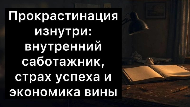Прокрастинация изнутри: внутренний саботажник, страх успеха и экономика вины. Урок с практикой