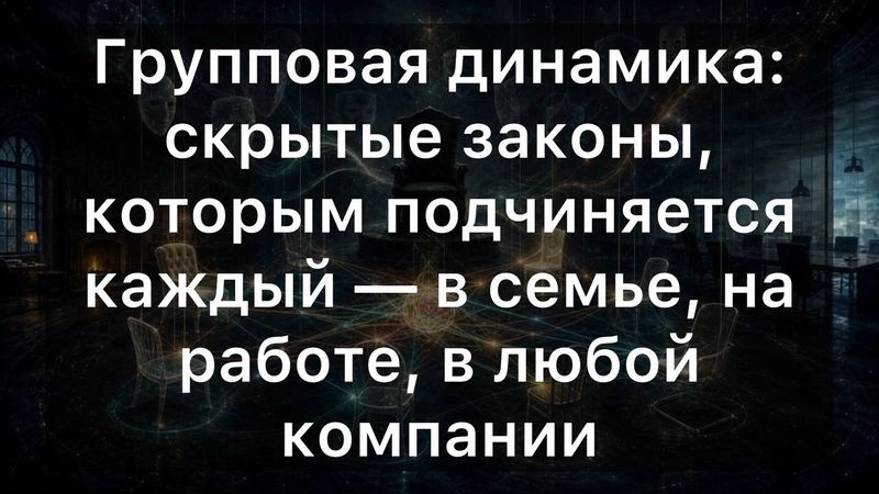 ГРУППОВАЯ ДИНАМИКА. Скрытые законы, которым подчиняется каждый: в семье, на работе, в любой компании