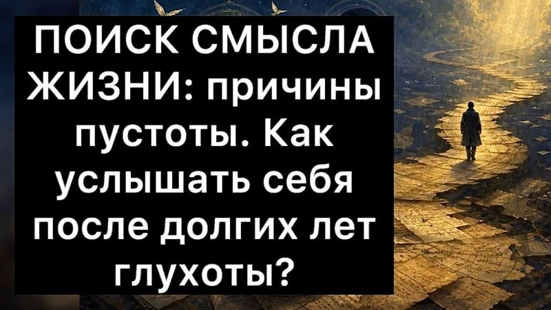 ПОИСК СМЫСЛА ЖИЗНИ: причины пустоты. Как услышать себя после долгих лет глухоты?