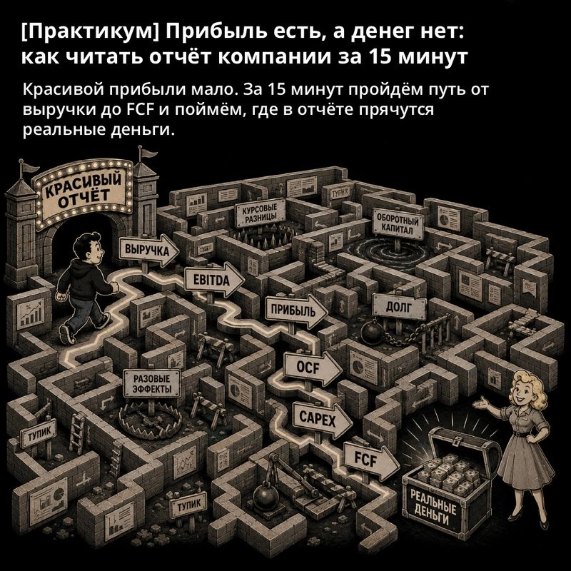 [Практикум] Прибыль есть, а денег нет: как читать отчёт компании за 15 минут
