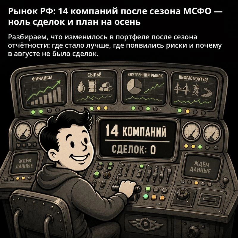 Рынок РФ: 14 компаний после сезона МСФО — ноль сделок и план на осень.
