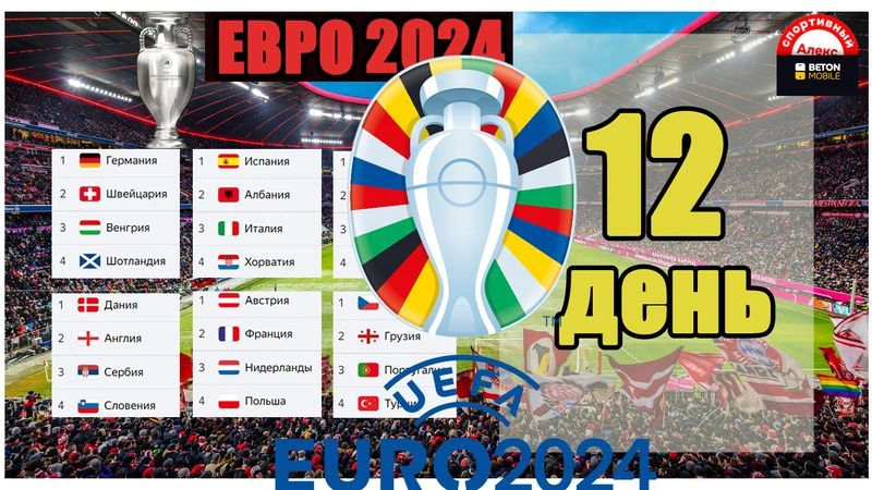 ЕВРО 2024. День 12. Кто в 1/8? Результаты, расписание, таблицы.