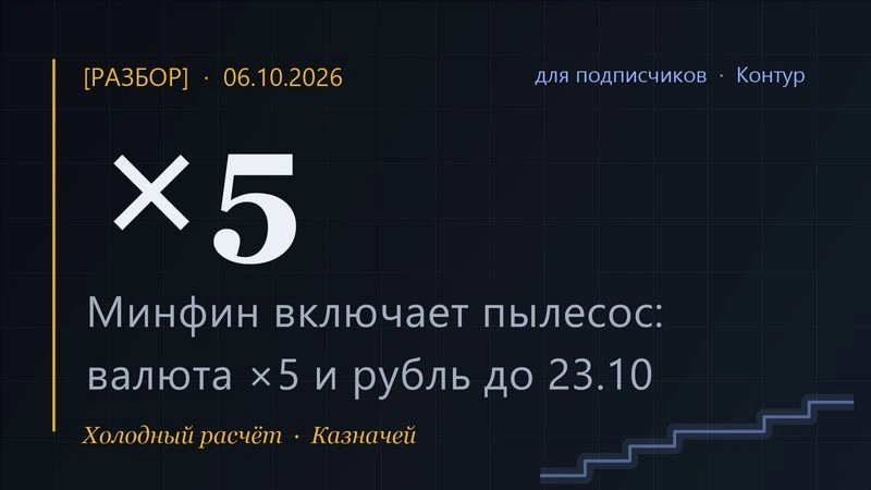 [Разбор] Минфин включает пылесос: покупки валюты впятеро, Urals $92, демпфер 306 млрд — куда ушли сверхдоходы и что будет с рублём до 23 октября