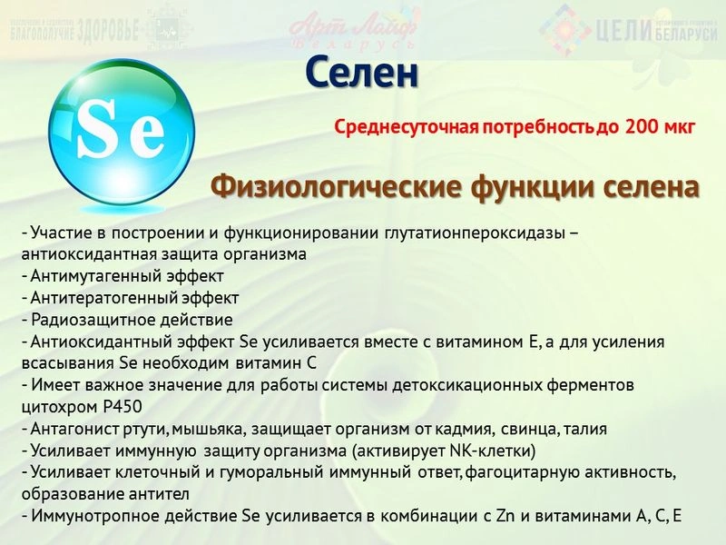 Минералы. Селен. Часть I