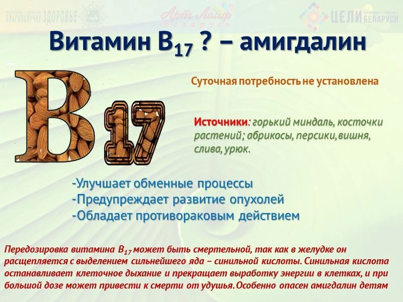 Водорастворимые витамины. Витамин В17