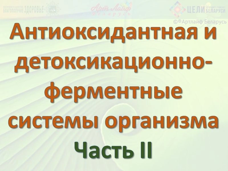 Антиоксидантная и детоксикационно-ферментные системы организма Часть II