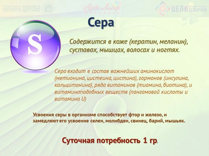 Минералы. Сера.