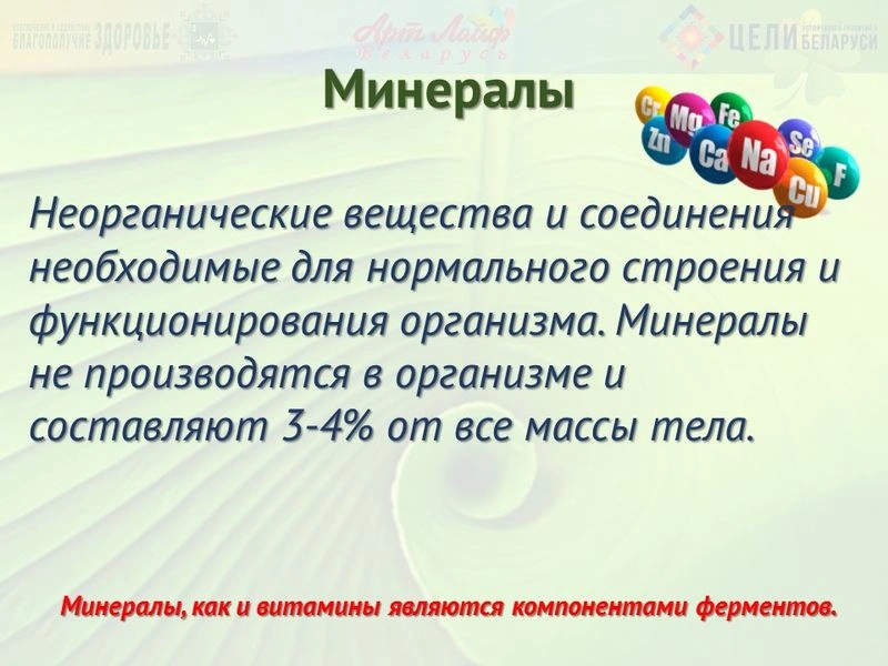 Минералы. МАкро и мИкроэлементы.
