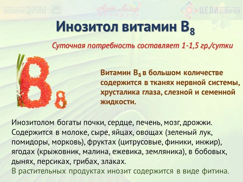 Витаминоподобные вещества. Инозитол (В8)