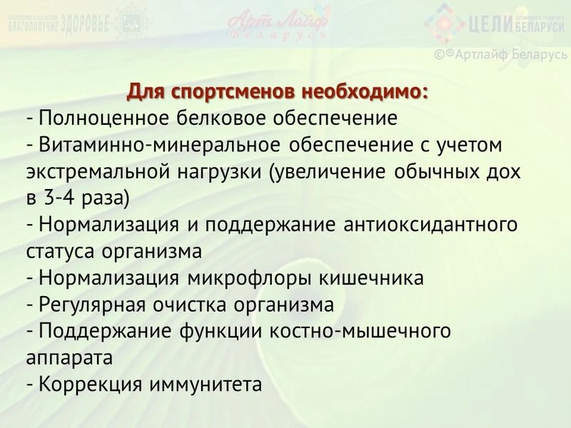 Полноценное обеспечение нутриентами спортсменов