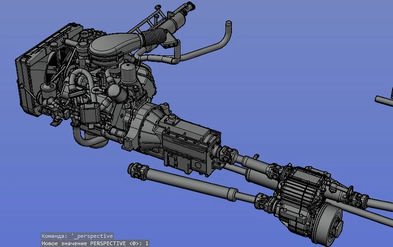 Двигатель ЗиЛ-375 (ранний) с ПЖД и экранированной проводкой, формат STEP