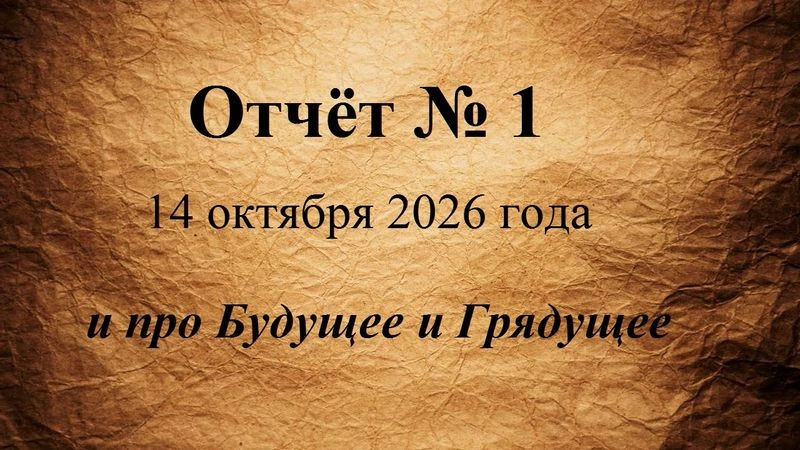 Отчёт № 1 от 14 октября 2026 года и про Будущее и Грядущее