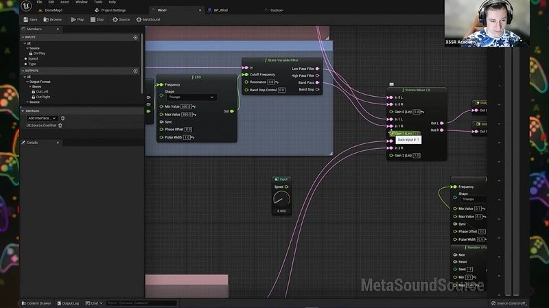 Мастер-класс о процедурном звуке в Unreal Engine 5.