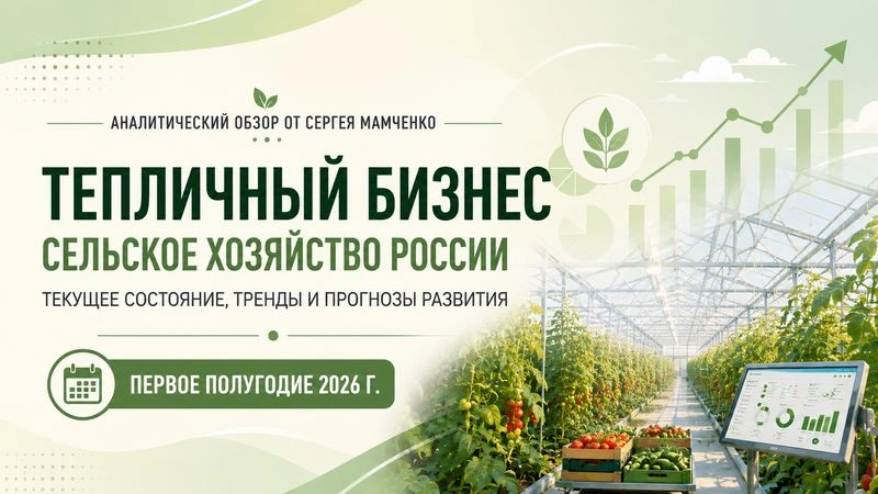 Отраслевой обзор от Сергея Мамченко. Сельское хозяйство. Тепличный бизнес (первое полугодие 2026 г.)