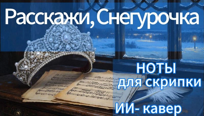 Ноты скрипичного кавера на ИИ-кавер «Расскажи, Снегурочка» (Александра Комович)