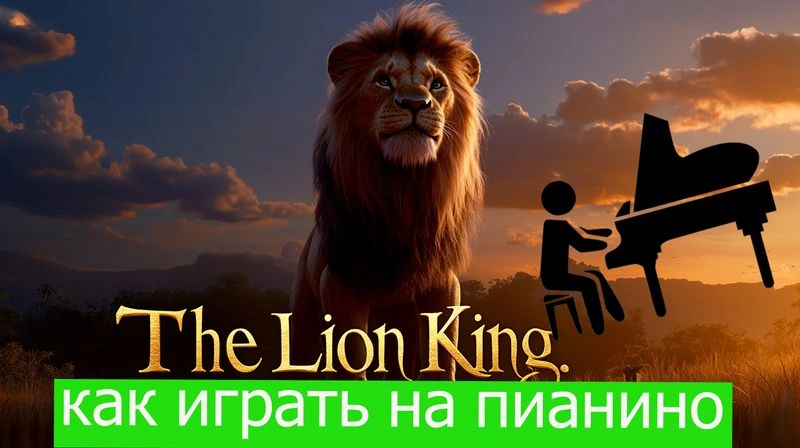 Как играть музыку из мультика Король Лев на пианино | детальный разбор по нотам