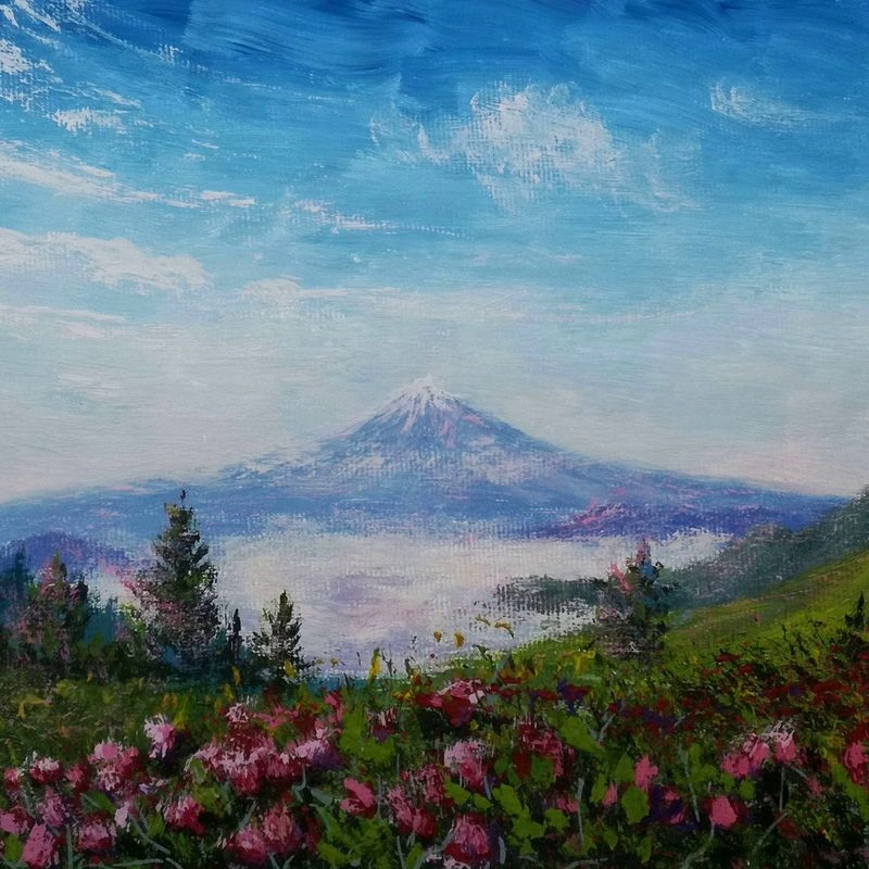 Горный пейзаж. Урок по рисованию гуашью