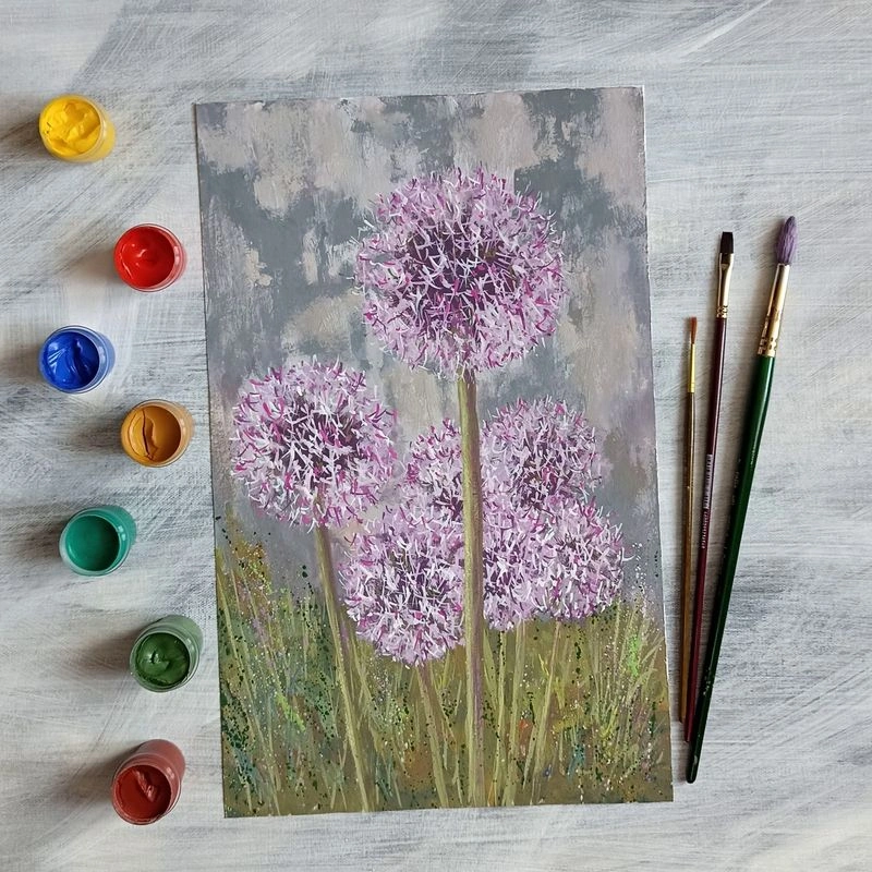 Декоративный лук. Урок по рисованию гуашью