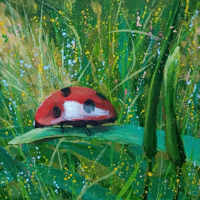 Божья коровка. Урок по рисованию акрилом