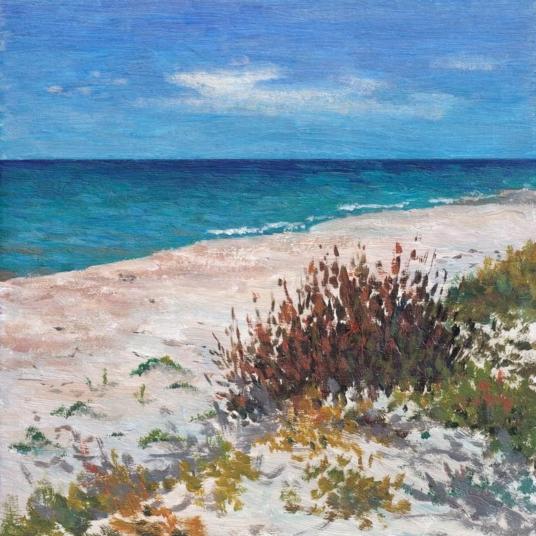 Песчаный берег. Урок по рисованию акрилом