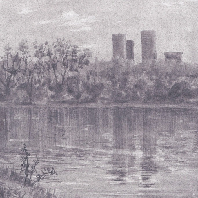 В Митинском парке. Урок по рисованию соусом