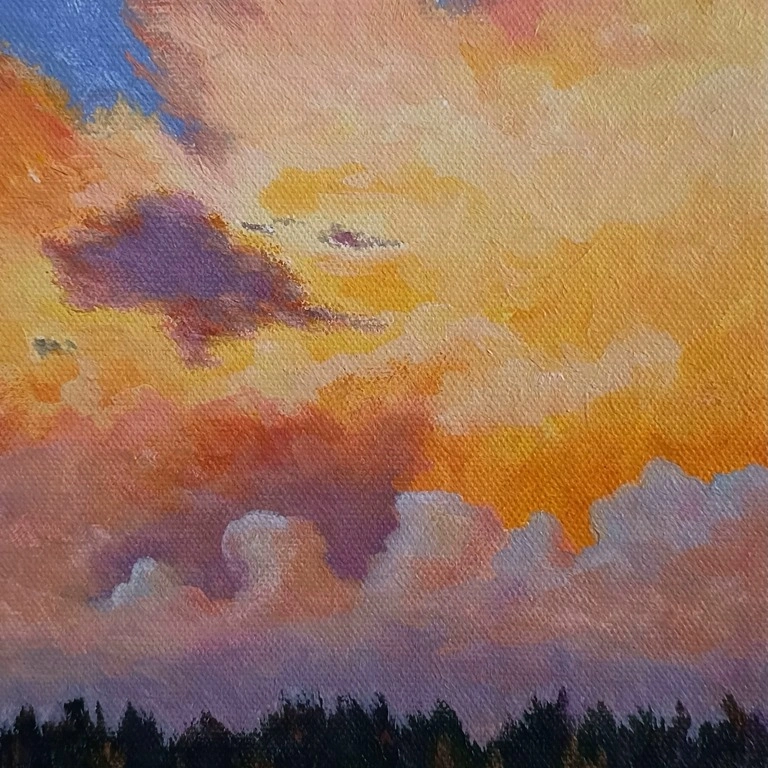 Перед закатом. Урок по рисованию акрилом