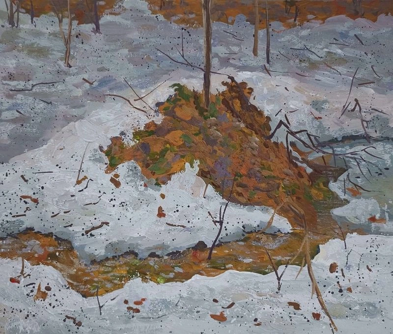 Первые проталины. Урок по рисованию гуашью