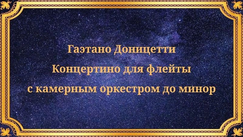 Гаэтано Доницетти Концертино для флейты с камерным оркестром до минор