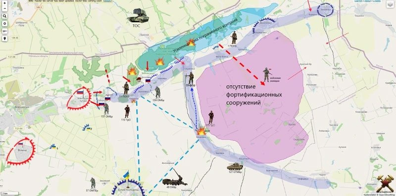 Обрушение участка фронта от Волчанских Хуторов до Землянок