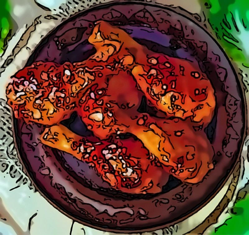 Голень в кисло-сладкой глазури