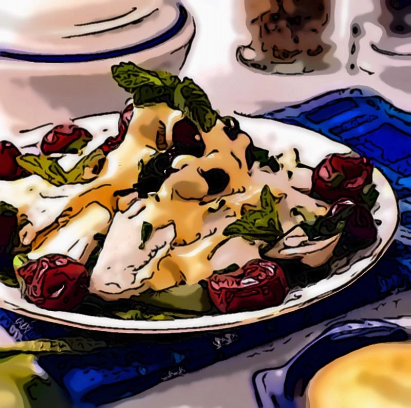 Куриный салат с вишней