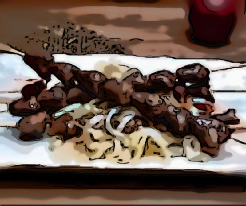 Шашлык из куриных сердечек