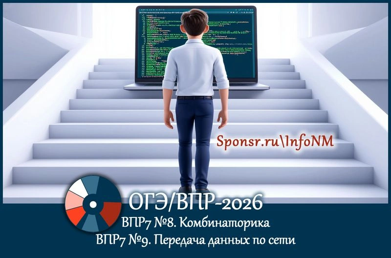 ОГЭ/ВПР-2026: Комбинаторика. Передача данных по сети