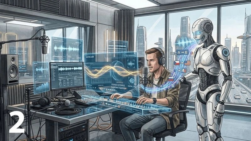 🚀 Смена голоса + Перевод на другой язык с сохранением голоса с помощью ElevenLabs (часть 2) #26272