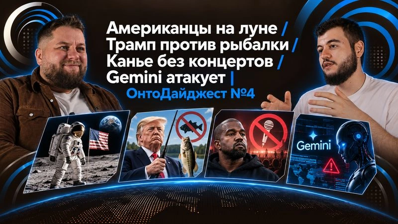Американцы на луне / Трамп против рыбалки / Канье без концертов / Gemini атакует | ОнтоДайджест #5