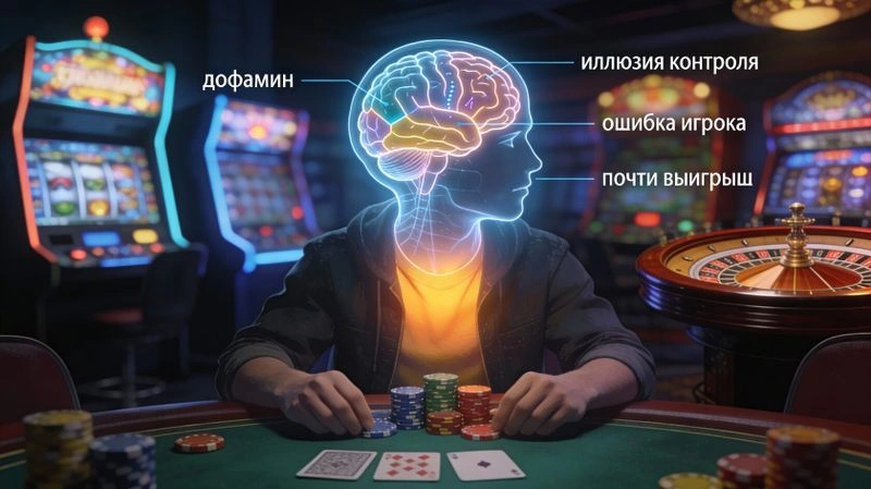 Вера в выигрыш в казино: когнитивные искажения, нейробиология лудомании и опасность азартных игр