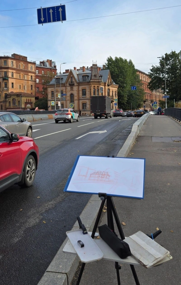 Храповицкий мост. Гуашь.
