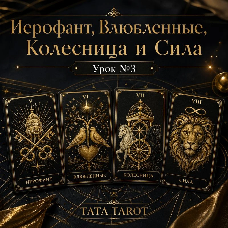 💫 Иерофант, Влюбленные, Колесница и Сила | Урок № 3