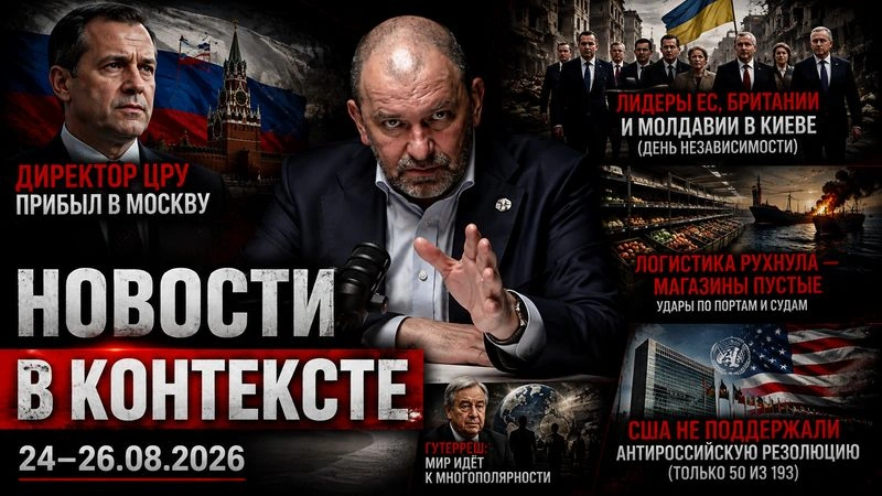[Новости в контексте] Директор ЦРУ прилетел в Москву, лидеры ЕС и Британии в Киеве, магазины на Украине опустели | новости от 24–26.08.2026