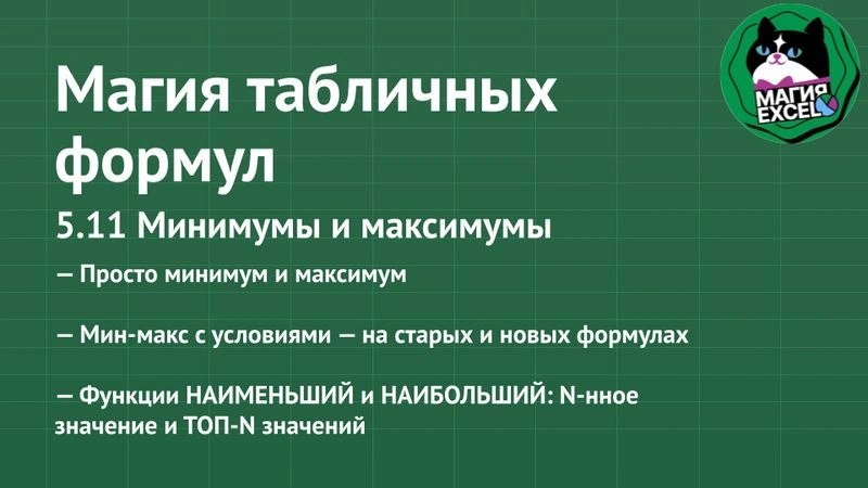 5.11 МИНимум и МАКСимум — по условиям и без